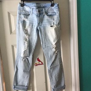 AE Distressed light blue jeans